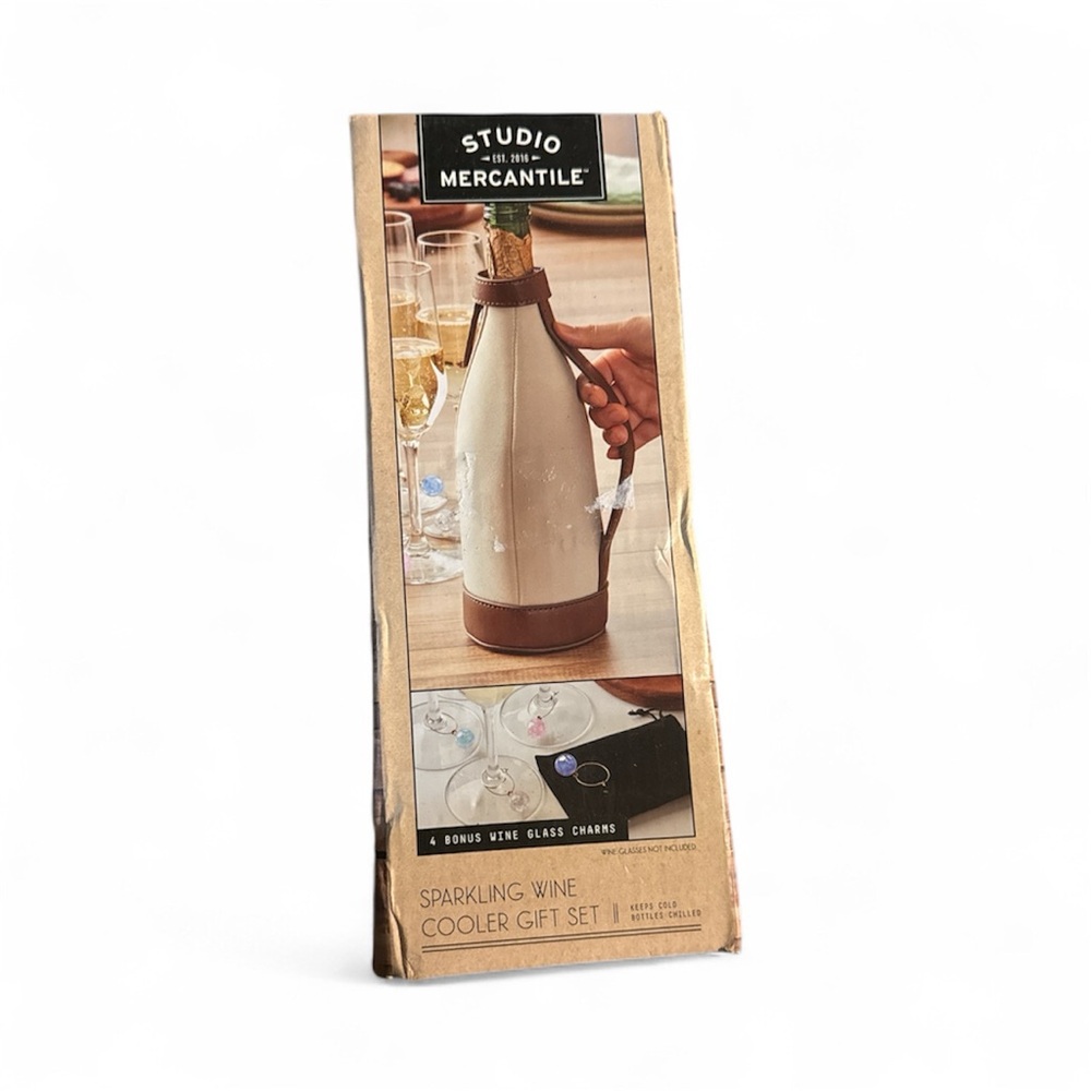 Cream and Brown Sparkling Wine Cooler Gift Set